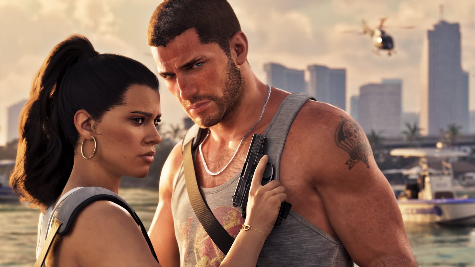 Official GTA VI media image from Rockstar's Jason and Lucia screenshot set.